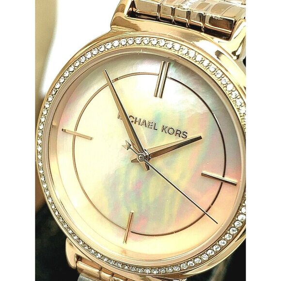 Michael Kors Women's Watch MK3643 Cinthia Quartz 33mm Rose Gold Stainless Steel - Picture 1 of 13